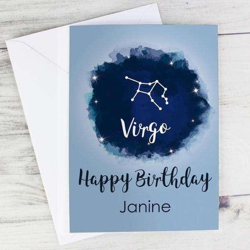 Personalised Virgo Zodiac Star Sign Birthday Card (August 23rd - September 22nd) - Myhappymoments.co.uk