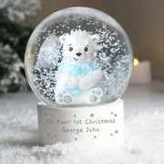 Personalised Polar Bear Christmas Snow Globe - Any Message