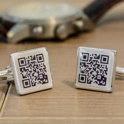 Secret Message QR Code Cufflinks