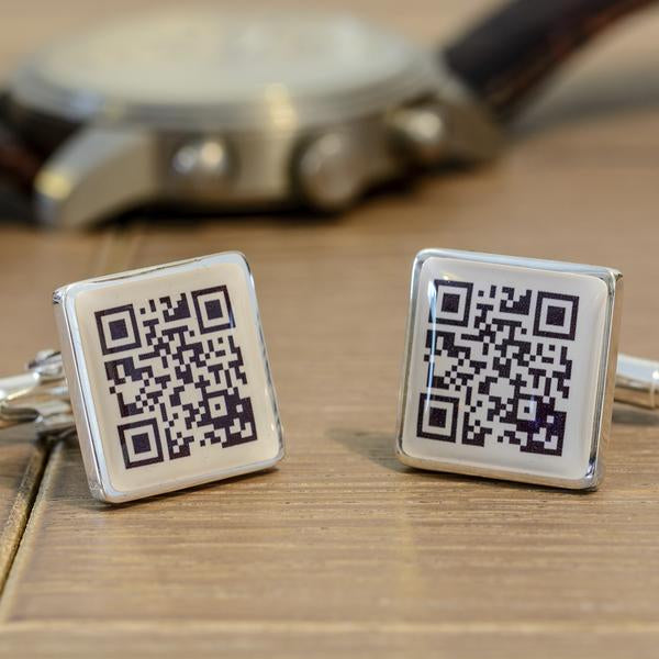 Secret Message QR Code Cufflinks