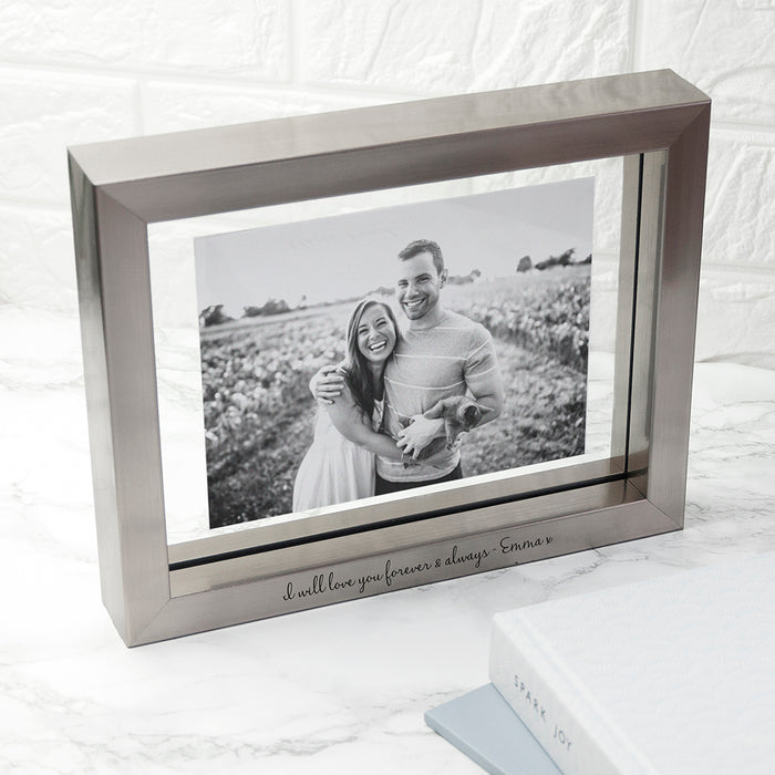 Personalised Metallic Grey Photo Frame - Myhappymoments.co.uk
