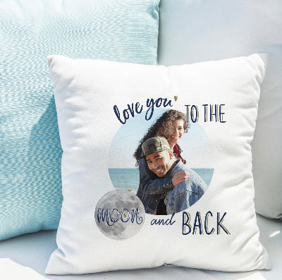Personalised Love You To The Moon & Back Photo Upload Cushion
