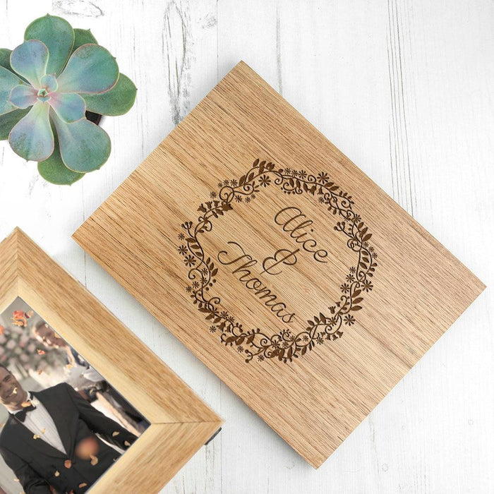 Personalised Floral Photo Cube Keepsake Box | Wedding Anniversary Gift