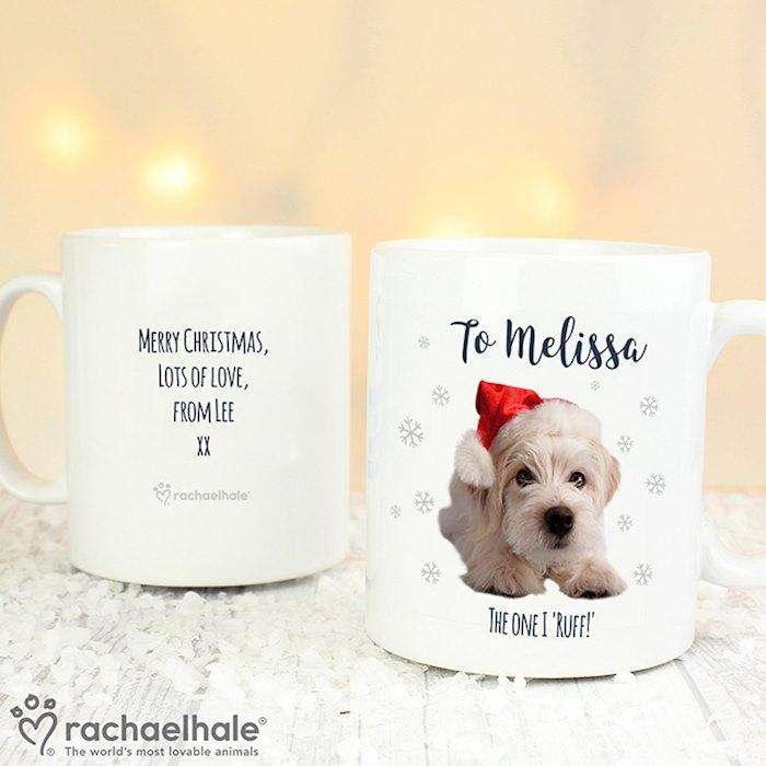 Personalised Rachael Hale Christmas Terrier Dog Mug - Myhappymoments.co.uk