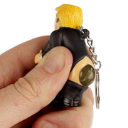 Novelty Funny President Donald Trump Squeezy Poo Poo Keyring - Myhappymoments.co.uk