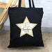 Personalised You Are A Star Teacher Black Cotton Bag