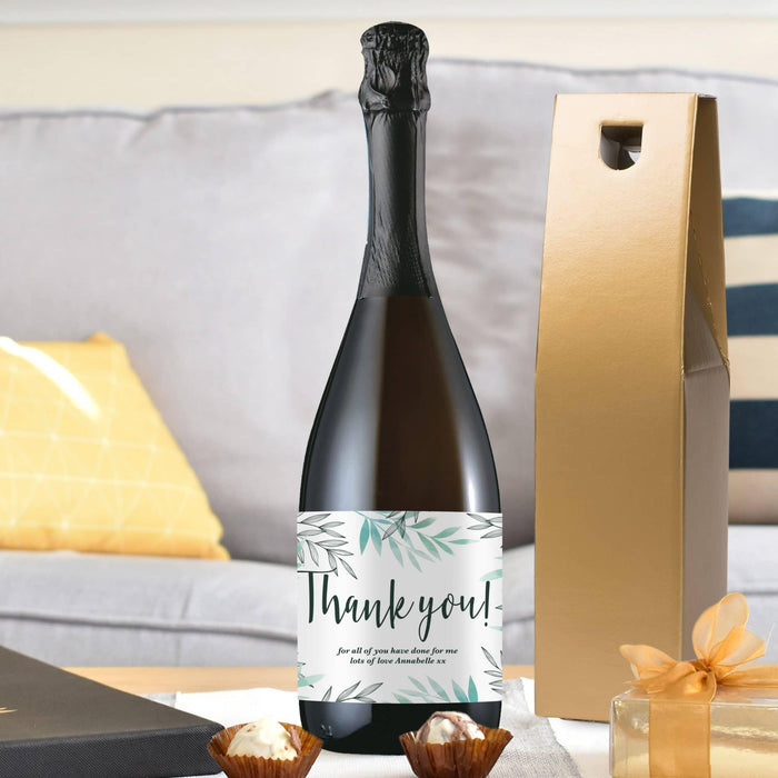 Personalised Floral Thank You Prosecco Bottle
