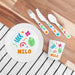 Personalised Children's Colourful Shapes Dinner Set