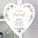 Personalised Floral Watercolour 22cm Large Wooden Heart Hanging Decoration - Myhappymoments.co.uk