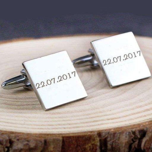 Personalised Any Message Square Cufflinks - 1 line - Myhappymoments.co.uk