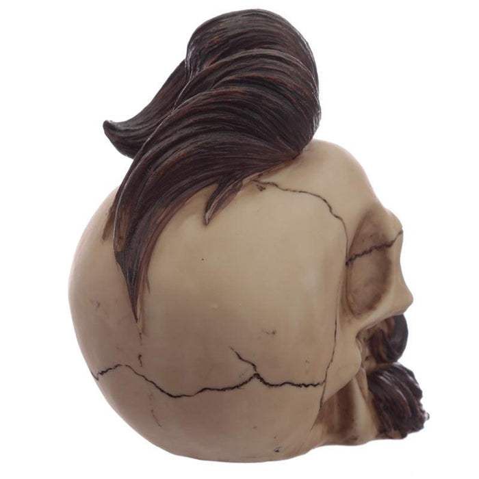 Hipster Mohican Skull Ornament with Beard and Styled Hair