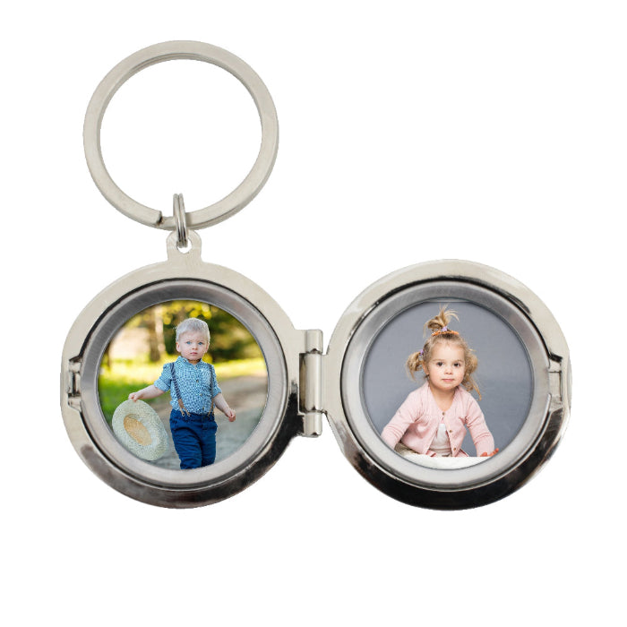 Personalised Photo Locket Keyring - Any Text