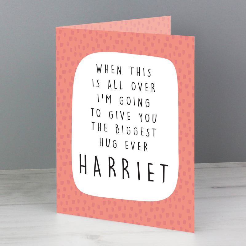 Personalised Biggest Hug Card