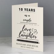 Personalised Love Laughter And Life Together Anniversary Card From Pukkagifts.uk