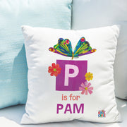 Personalised Very Hungry Caterpillar Initial Butterfly Cushion