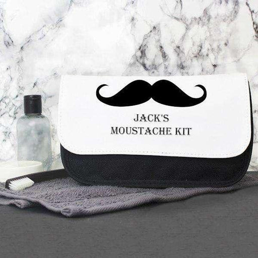 Personalised Moustache Men's Wash Bag - Myhappymoments.co.uk