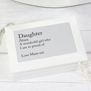Personalised Definition White Wooden Jewellery Box