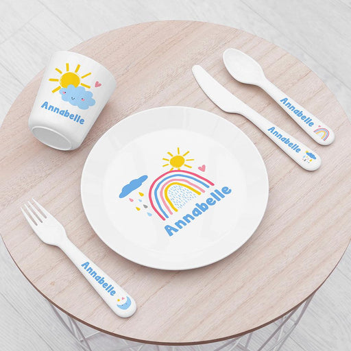 Personalised Children's Pastel Sky Dinner Set