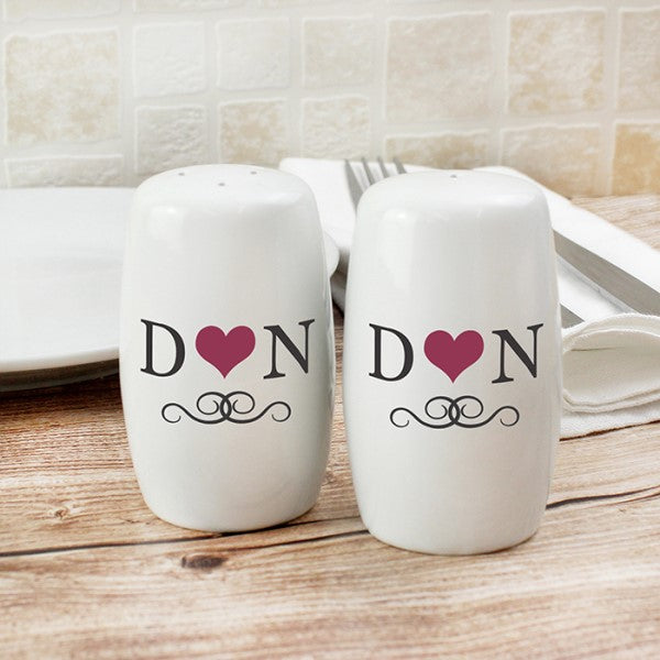 Personalised Initials Salt and Pepper Set - Myhappymoments.co.uk