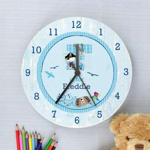 Personalised Pirate Shabby Chic Wooden Clock - Myhappymoments.co.uk
