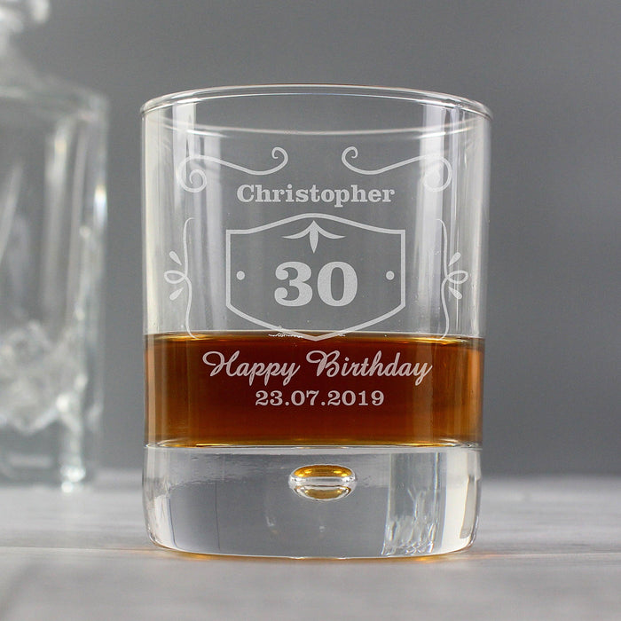 Personalised Birthday Whisky Glass - Myhappymoments.co.uk