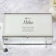 Personalised Swirls & Hearts Mirrored Jewellery Box