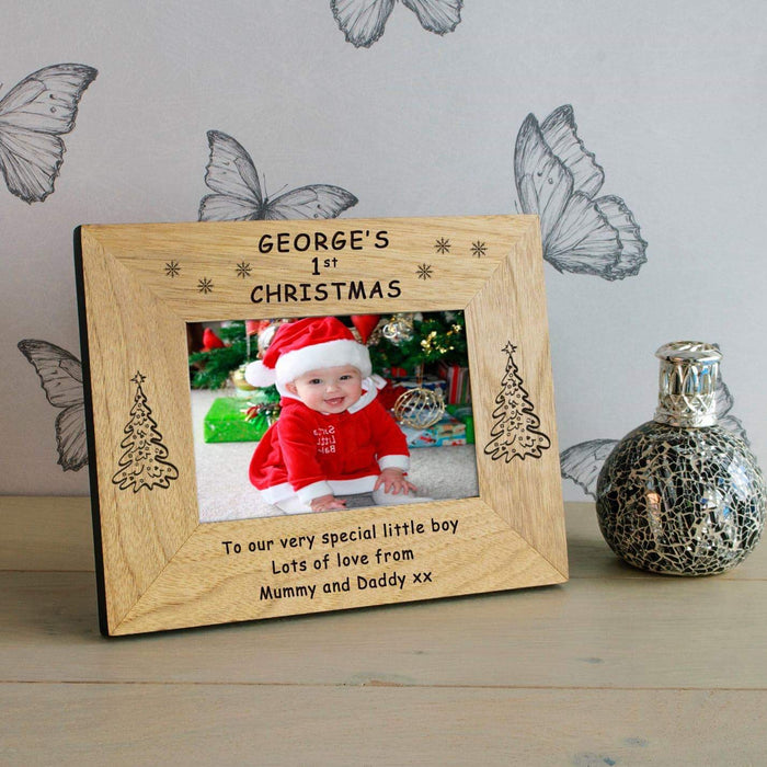 Personalised Baby’s 1st Christmas Photo Frame - Myhappymoments.co.uk