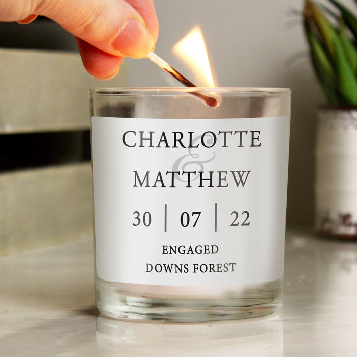 Personalised Couples Jar Candle