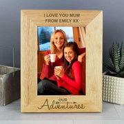 Personalised Our Adventure 6x4 Wooden Photo Frame - Myhappymoments.co.uk