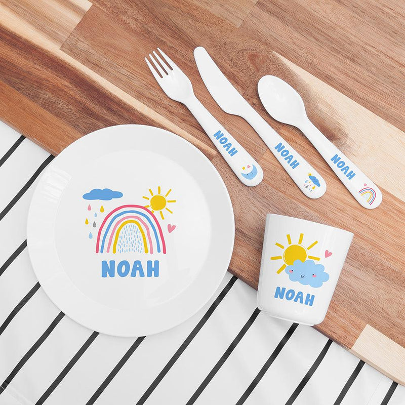 Personalised Children's Pastel Sky Dinner Set