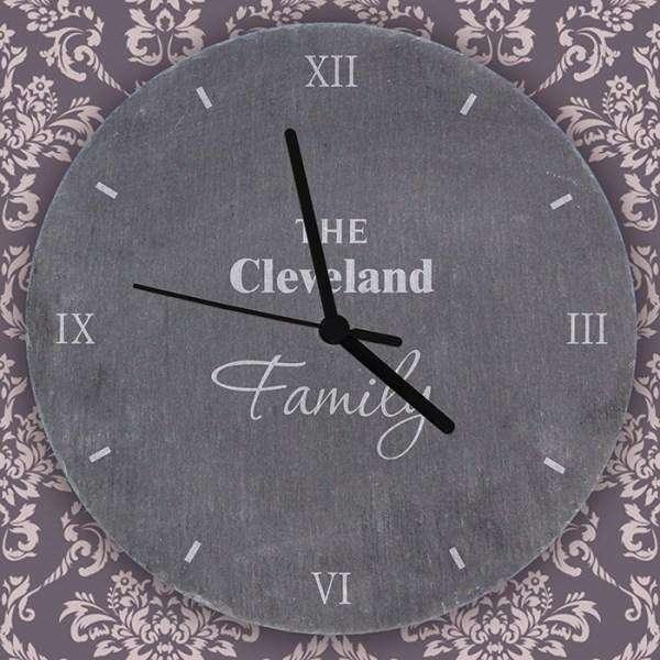 Personalised Family Slate Clock - Myhappymoments.co.uk