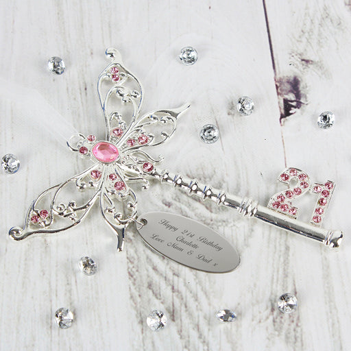 Personalised Butterfly 21st Birthday Key