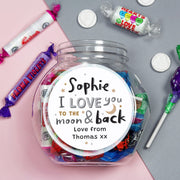 Personalised I Love You To The Moon and Back Sweet Jar