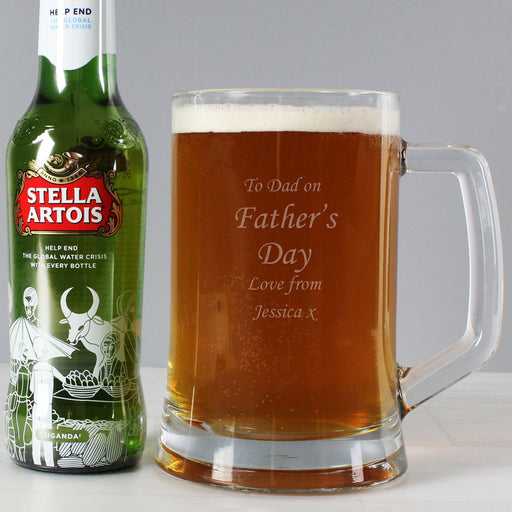 Personalised Stern Tankard Glass & Beer Set