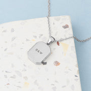 Personalised Rectangular Photo Locket Necklace - Silver Plated