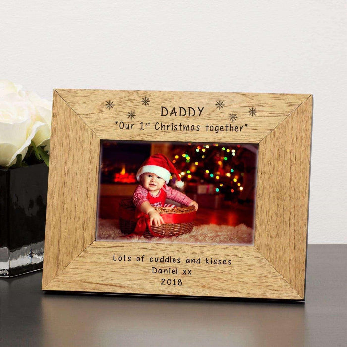 Engraved Daddy Our 1st Christmas Together Photo Frame