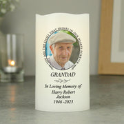 Personalised Light In Our Hearts Memorial Photo Upload LED Candle