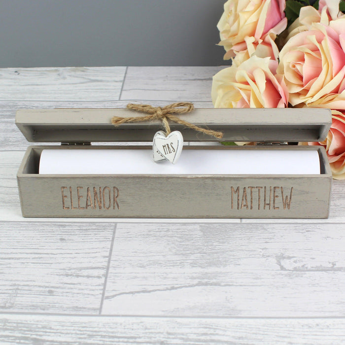 Personalised Wooden Wedding Certificate Holder - Myhappymoments.co.uk