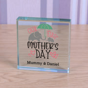 Personalised Our First Mother’s Day Glass Block
