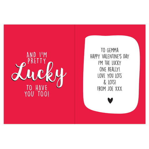 Personalised You're One Lucky Lady Card
