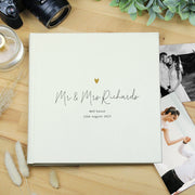 Personalised Gold Heart Square Wedding Photo Album