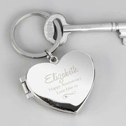 Personalised Swirl Heart Photo Locket Keyring