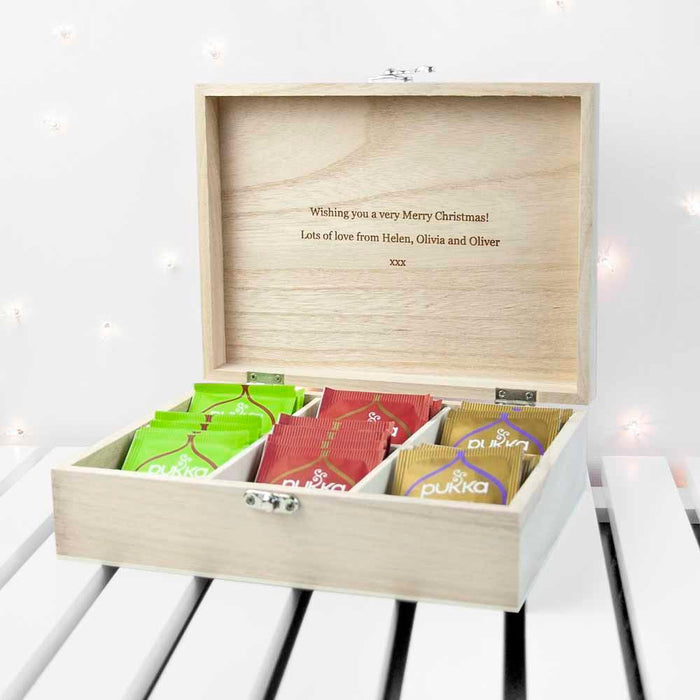Personalised Festive Woodland Christmas Pukka Tea Box