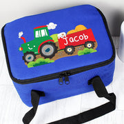 Personalised Tractor Blue Lunch Bag - Back To School 
