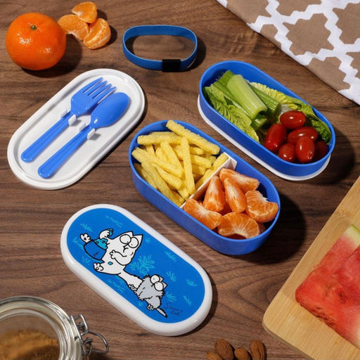 Simon's Cat Bento Lunch Box with Fork & Spoon