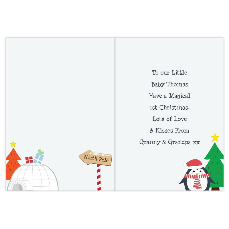 Personalised 1st Christmas Penguin Card