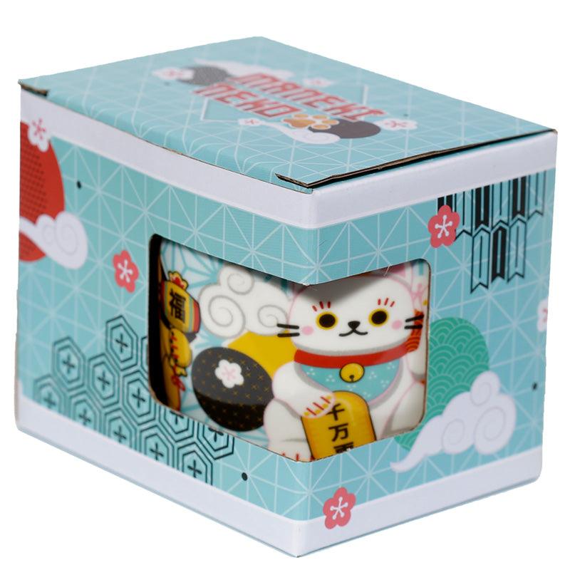 Maneki Neko Lucky Cat Porcelain Mug