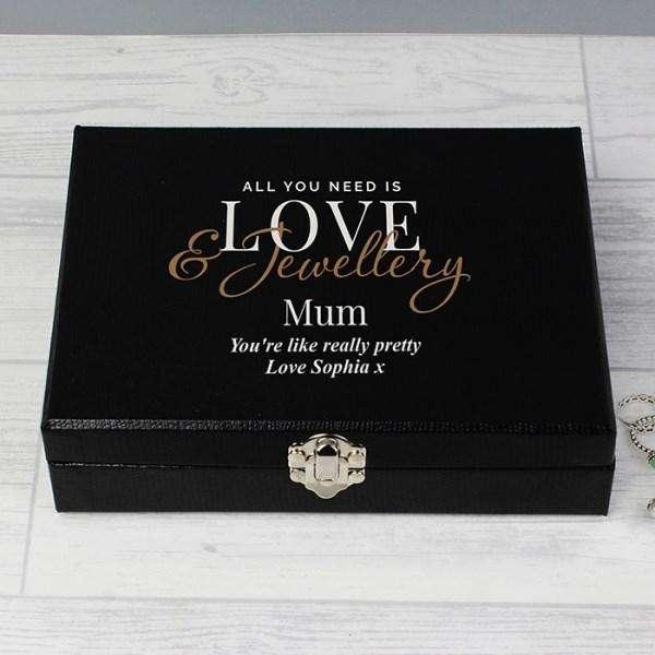Personalised All You Need Is Love & Jewellery Organiser Box - Myhappymoments.co.uk