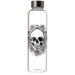 Skulls & Roses Reusable Glass Water Bottle with Protective Neoprene Sleeve with Strap