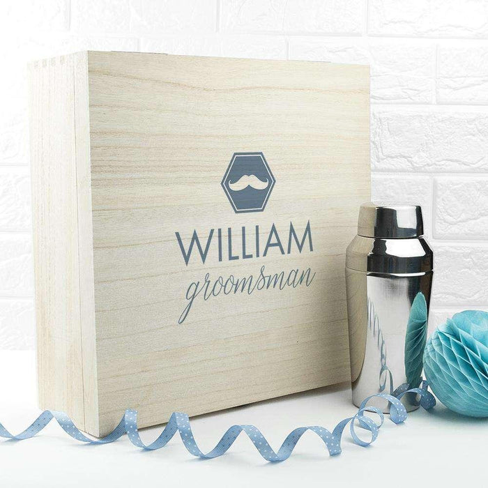 Personalised Groomsman Wooden Gift Box - Myhappymoments.co.uk